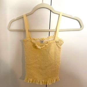 Aritzia | Sunday Best Yellow Smocked Tank Top